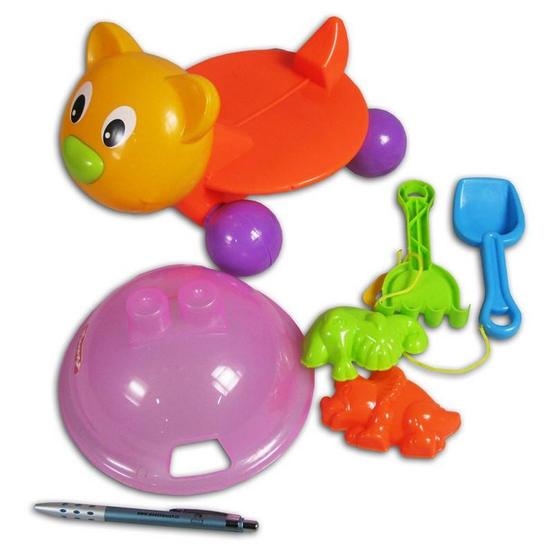 MaDe Tahadlo kočička s příslušenstvím na písek, barevné