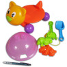 MaDe Pull-along cat with sand accessories, colorful