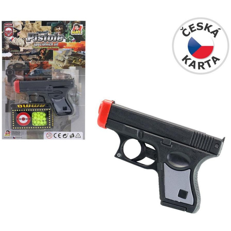 MaDe Pistole s kuličkami na kartě, černá