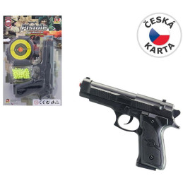 Pistolka na kartě s náhradními kuličkami
