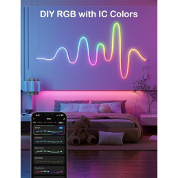 IMMAX NEO LITE SMART LED pásek NEON RGBIC, 24W, Wi-Fi, BT, 5m, IR dálk.ovladač, Beacon, TUYA