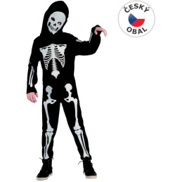 Šaty na karneval - Kostra chlapec, 120-130 cm