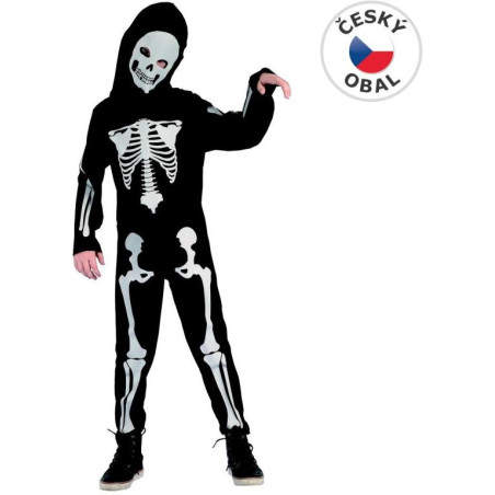 Šaty na karneval - Kostra chlapec, 120-130 cm