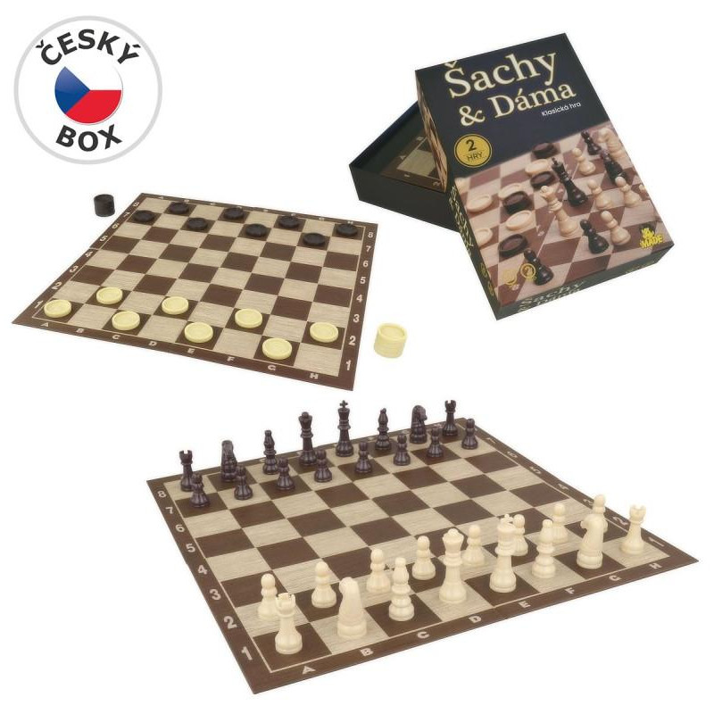 Šachy-Dáma, 34x34cm, figurka až 5,5cm