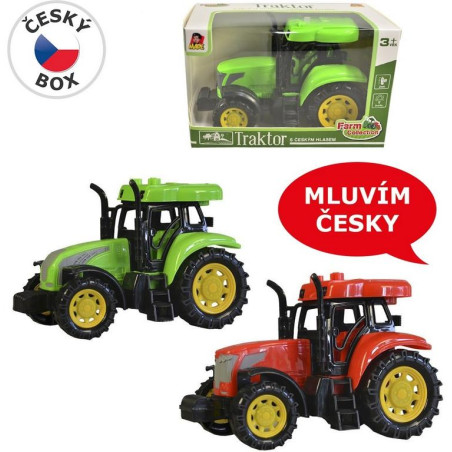Traktor s českým hlasem, světlo zvuk, na setrvačník, 14 cm