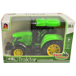 Traktor s českým hlasem, světlo zvuk, na setrvačník, 14 cm