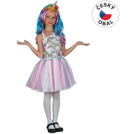 Šaty na karneval - jednorožec, 130-140 cm