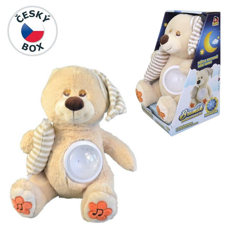 MaDe Medvídek Brumlík na spaní, světlo, usínací melodie, 30cm