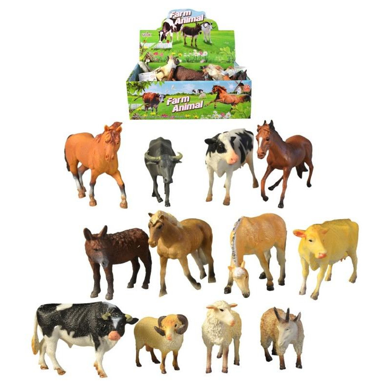 Zvířátka domácí, 12 ks, 13 cm