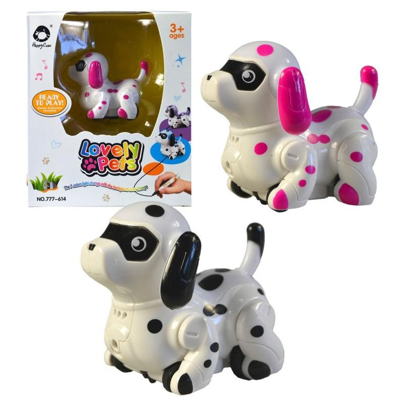 Pejsek, jezdící po namalované čáře