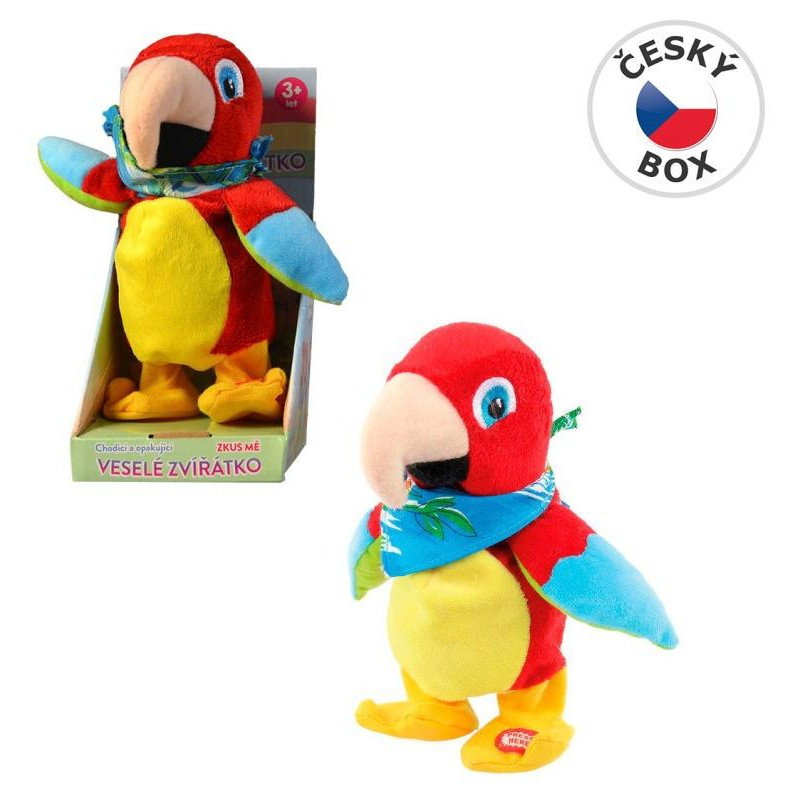 Papoušek opakující a chodící, 22 cm