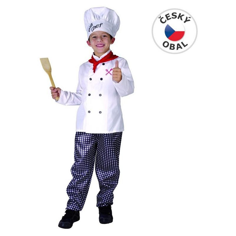 Šaty na karneval - kuchař, 120-130 cm