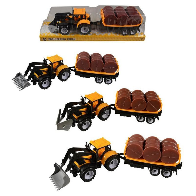 Traktor s přívěsem, na setrvačník