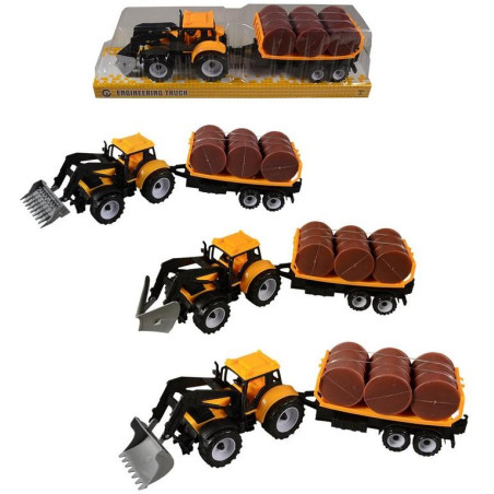 Traktor s přívěsem, na setrvačník