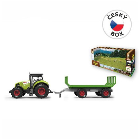 Traktor s přívěsem, se zvukem a světlem, 12,5 x 34,5 cm