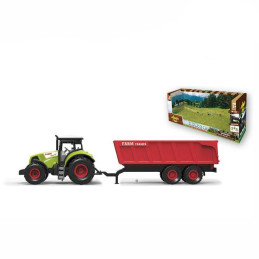 Traktor s přívěsem, se zvukem a světlem, 12,5 x 34,5 cm