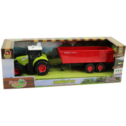 Traktor s přívěsem, se zvukem a světlem, 12,5 x 34,5 cm