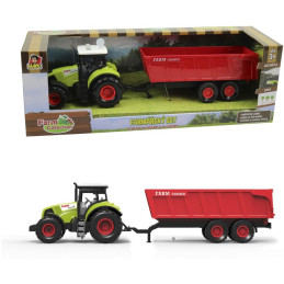 Traktor s přívěsem, se zvukem a světlem, 12,5 x 34,5 cm