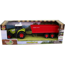 Traktor s přívěsem, se zvukem a světlem, 12,5 x 34,5 cm