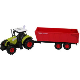 Traktor s přívěsem, se zvukem a světlem, 12,5 x 34,5 cm