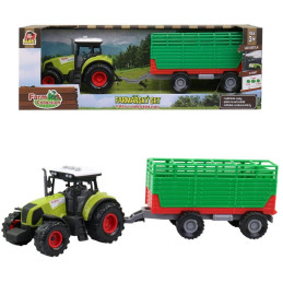 Traktor s přívěsem, se zvukem a světlem, 12,5 x 34,5 x 10,5 cm