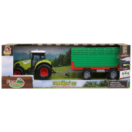 Traktor s přívěsem, se zvukem a světlem, 12,5 x 34,5 x 10,5 cm