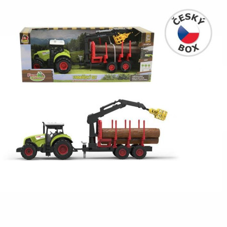 MaDe Traktor s přívěsem, ramenem, zelená