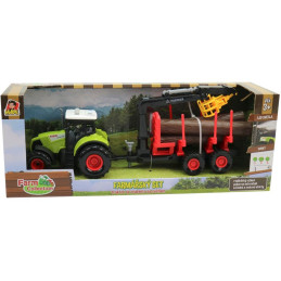 MaDe Traktor s přívěsem, ramenem, zelená