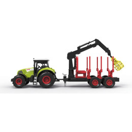 MaDe Traktor s přívěsem, ramenem, zelená