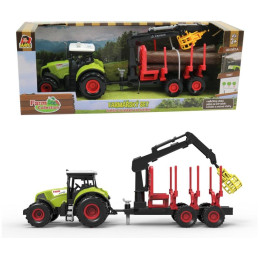 MaDe Traktor s přívěsem, ramenem, zelená