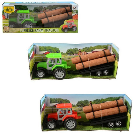 Traktor s přívěsem, na setrvačník, 22 cm