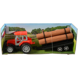 Traktor s přívěsem, na setrvačník, 22 cm