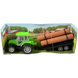 Traktor s přívěsem, na setrvačník, 22 cm