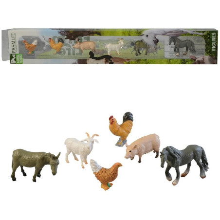 Zvířátka v boxu domácí,6ks 46x7cm