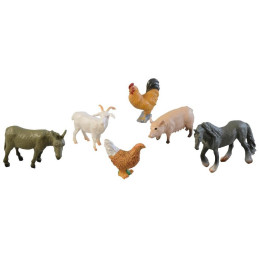 Zvířátka v boxu domácí,6ks 46x7cm