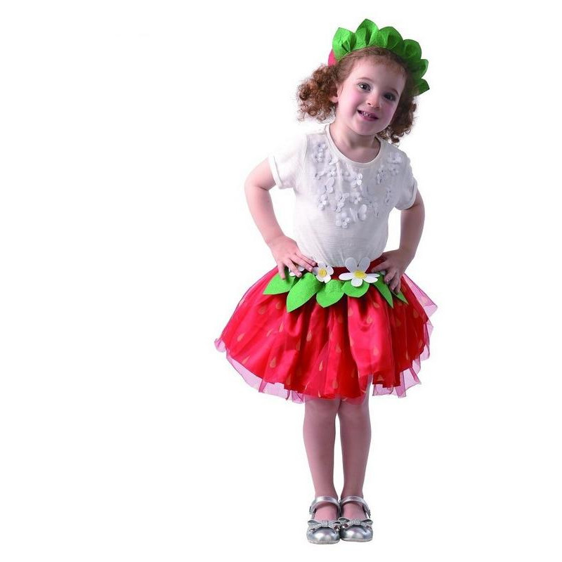 Šaty na karneval - jahoda, 92 - 104 cm