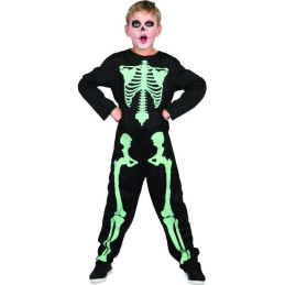 Šaty na karneval -  kostra svítící ve tmě, 120 - 130cm