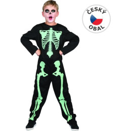 Šaty na karneval -kostra svítící ve tmě, 130 - 140  cm