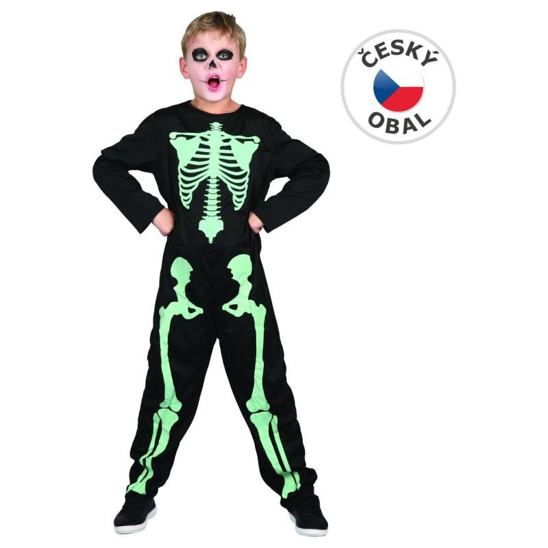 Šaty na karneval -kostra svítící ve tmě, 130 - 140  cm
