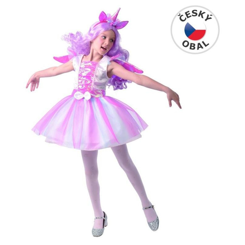 Šaty na karneval - jednorožec, 110 - 120 cm