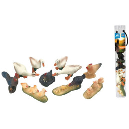 Zvířátka v tubě - farma, 5 - 8 cm, mobilní aplikace pro zobrazení zvířátek, 10 ks