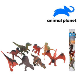 Zvířátka v tubě  -dinosauři, 7 - 11 cm, mobilní aplikace pro zobrazení zvířátek, 8 ks