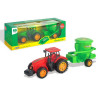 Tractor with trailer, flywheel, 10x29x9cm