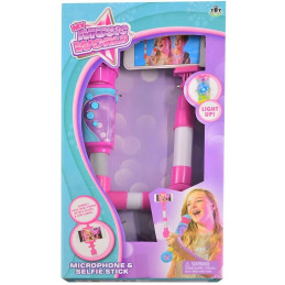 Mikrofon na baterie se selfie tyčkou s možností připojení externího audiozařízení