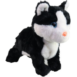 Kočka Micka na baterie, reaguje na zvuk, černá, 26 cm