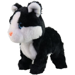 Kočka Micka na baterie, reaguje na zvuk, černá, 26 cm