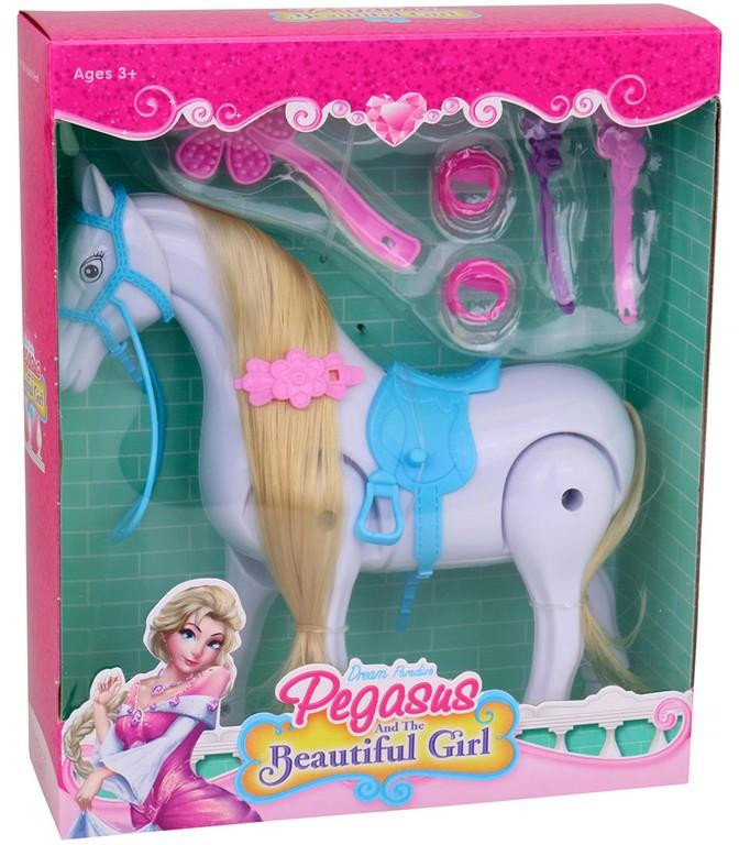 Kôň s príslušenstvom, na batérie, s hudbou, 18 x 9 x 5 cm