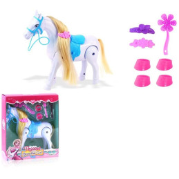 Kůň s příslušenstvím, na baterie, s hudbou, 18 x 9 x 5 cm