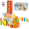 Transparent domino locomotive 86 pieces, with light, battery operated, 15 x 7.5 x 11 cm