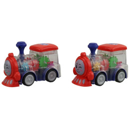 Lokomotiva s ozubenými kolečky, na baterie, se světlem, 9 x 7 x 13 cm